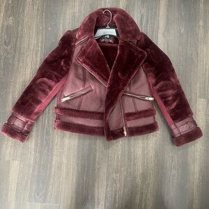 River Island Burgundy Teddy Jacket